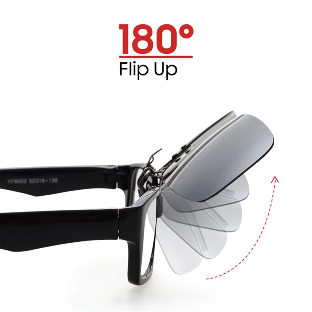 ClipVue Polarized Flip-Up Clip-On Sunglasses for Prescription Glasses