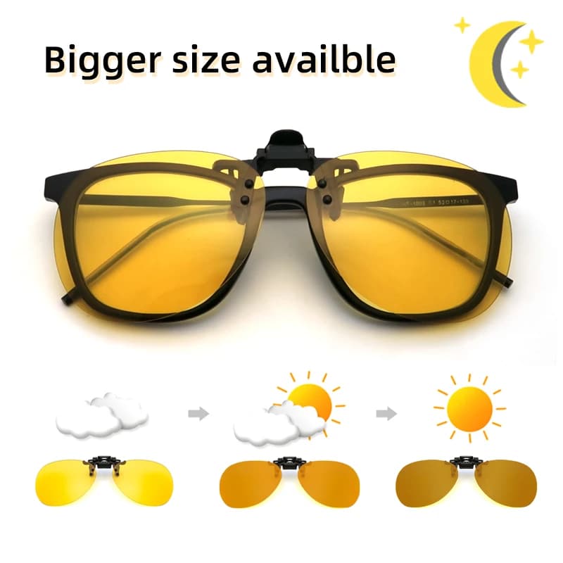 ClipVue Polarized Flip-Up Clip-On Sunglasses for Prescription Glasses