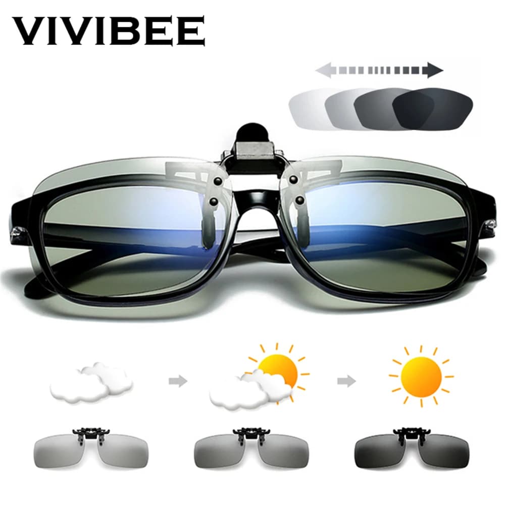 ClipVue Polarized Flip-Up Clip-On Sunglasses for Prescription Glasses