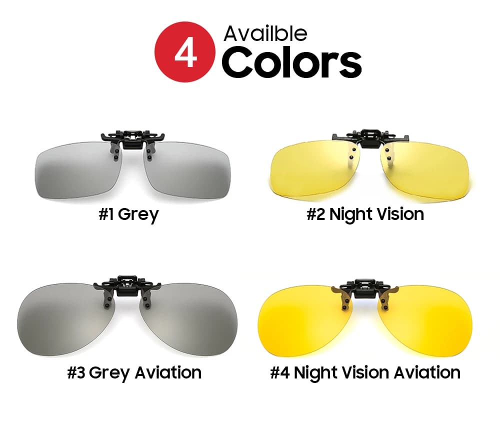 ClipVue Polarized Flip-Up Clip-On Sunglasses for Prescription Glasses