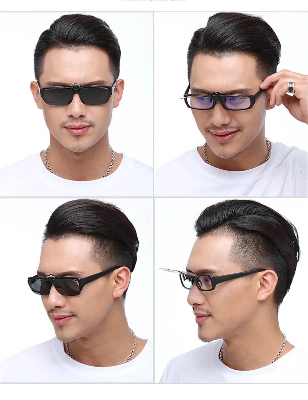 ClipVue Polarized Flip-Up Clip-On Sunglasses for Prescription Glasses